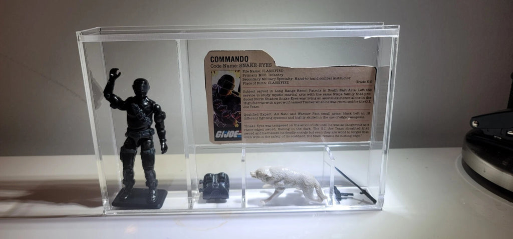 G.I. Joe® Acrylic Display Case for 3.75" Figures & Accessories  With File Card Slot | Museum-Style Protection